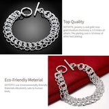 925 Silver Geometric Circle Bracelet Wedding Jewelry