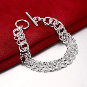 925 Silver Geometric Circle Bracelet Wedding Jewelry