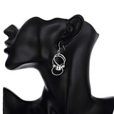 925 Silver Geometric Smooth Beads Earrings for Women