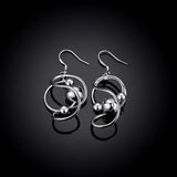 925 Silver Geometric Smooth Beads Earrings for Women