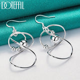 925 Silver Geometric Smooth Beads Earrings for Women
