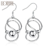 925 Silver Geometric Smooth Beads Earrings for Women
