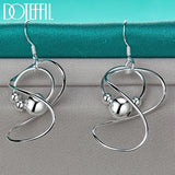 925 Silver Geometric Beads Earrings for Women