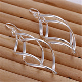 925 Silver Geometric Surround Twist Drop Earrings For Women