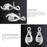 925 Silver Zircon Wedding Stud Earrings Charm Jewelry