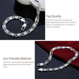 925 Silver Geometry Bracelet Chain Wedding Engagement Party Jewelry