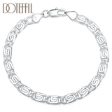 925 Silver Geometry Bracelet Chain Wedding Engagement Party Jewelry