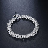 925 Sterling Silver Geometry Bracelet for Women Wedding Party