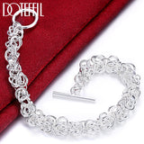 925 Sterling Silver Geometry Bracelet for Women Wedding Party