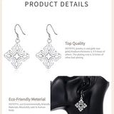 925 Sterling Silver Geometry Pendant Earring for Women Lady