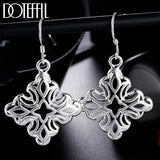 925 Sterling Silver Geometry Pendant Earring for Women Lady