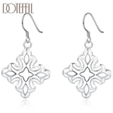 925 Sterling Silver Geometry Pendant Earring for Women Lady