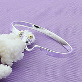 925 Silver Bead Bangle Bracelet Wedding Engagement Charm Jewelry