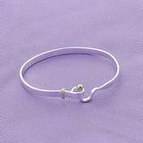 925 Silver Bead Bangle Bracelet Wedding Engagement Charm Jewelry