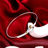 925 Sterling Silver Beads Bangle Bracelet For Woman