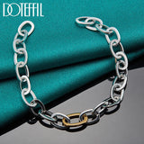 925 Silver Chain Ring Circle Bracelet Engagement Party Jewelry