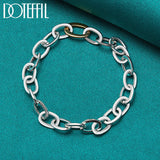 925 Silver Chain Ring Circle Bracelet Engagement Party Jewelry