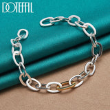 925 Silver Chain Ring Circle Bracelet Engagement Party Jewelry