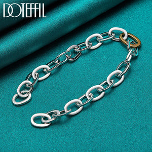 925 Silver Chain Ring Circle Bracelet Engagement Party Jewelry