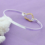 925 Silver Heart Bangle Bracelet Wedding Engagement Charm Party Jewelry