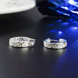 925 Silver Hollow Zircon Earrings Romantic Wedding Party Gift