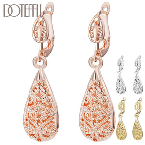 925 Silver Raindrop Earrings Wedding Party Jewelry