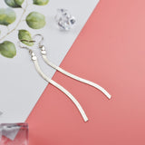 925 Sterling Silver Snake Bone Tassel Pendant Earrings Charm Women Jewelry