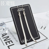 925 Sterling Silver Snake Bone Tassel Pendant Earrings Charm Women Jewelry