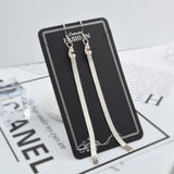 925 Sterling Silver Snake Bone Tassel Pendant Earrings Charm Women Jewelry