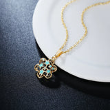 925 Silver Star Flower Pendant Necklace For Women Party Gift