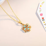 925 Silver Star Flower Pendant Necklace For Women Party Gift