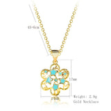 925 Silver Star Flower Pendant Necklace For Women Party Gift