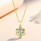 925 Silver Star Flower Pendant Necklace For Women Party Gift