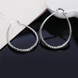 925 Silver Circle Hoop Earrings For Women Lady Gift Charm Wedding Jewelry