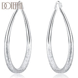 925 Silver Circle Hoop Earrings For Women Lady Gift Charm Wedding Jewelry