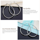 925 Silver Circle Hoop Earrings For Women Lady Gift Charm Wedding Jewelry