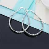 925 Silver Circle Hoop Earrings For Women Lady Gift Charm Wedding Jewelry
