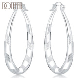 925 Silver Circle Hoop Earrings Women Charm Wedding Jewelry