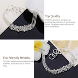 925 Silver Grape Beads 6-Line Bracelet Women Wedding Party Jewelry