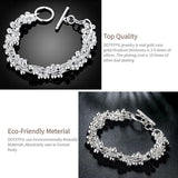925 Silver Grape Beads Bracelet Women Wedding Jewelry