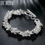 925 Silver Grape Beads Bracelet Women Wedding Jewelry