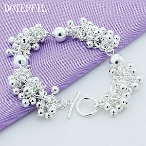925 Silver Grapes Charm Bracelet Women