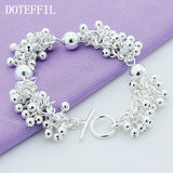 925 Silver Grapes Charm Bracelet Women