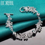 925 Silver Grapes Beads Chain Charm Bracelets For Women
