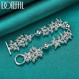 925 Silver Grapes Beads Chain Charm Bracelets For Women