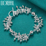 925 Silver Grapes Beads Chain Charm Bracelets For Women