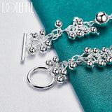 925 Silver Grapes Beads Chain Charm Bracelets For Women