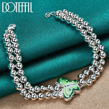 925 Silver Green Butterfly Bracelet Ball Chain Wedding Jewelry
