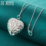 925 Silver Heart Zircon Pendant Necklace 16-30 Inch Chain Wedding Charm