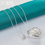 925 Silver Heart Zircon Pendant Necklace 16-30 Inch Chain Wedding Charm